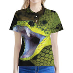 Atheris Nitschei Snake Print Women's Polo Shirt