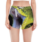Atheris Nitschei Snake Print Women's Split Running Shorts