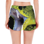 Atheris Nitschei Snake Print Women's Split Running Shorts