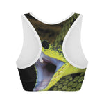 Atheris Nitschei Snake Print Women's Sports Bra