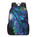 Aurora Howling Wolf Spirit Print 17 Inch Backpack