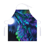 Aurora Howling Wolf Spirit Print Adjustable Apron