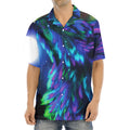 Aurora Howling Wolf Spirit Print Aloha Shirt