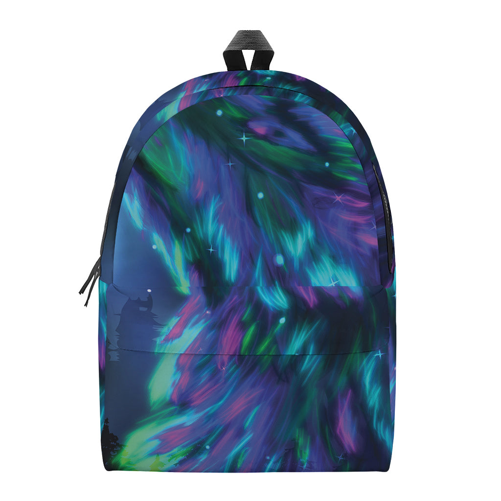 Aurora Howling Wolf Spirit Print Backpack