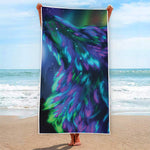 Aurora Howling Wolf Spirit Print Beach Towel