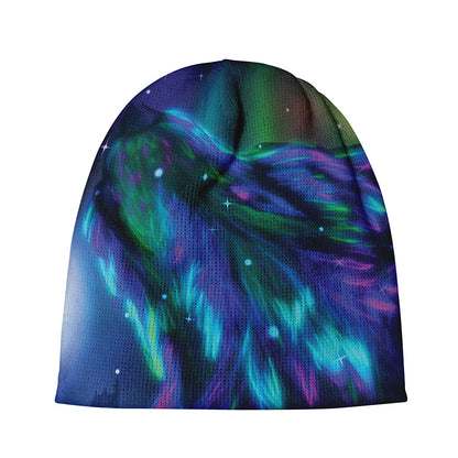 Aurora Howling Wolf Spirit Print Beanie
