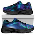 Aurora Howling Wolf Spirit Print Black Chunky Shoes