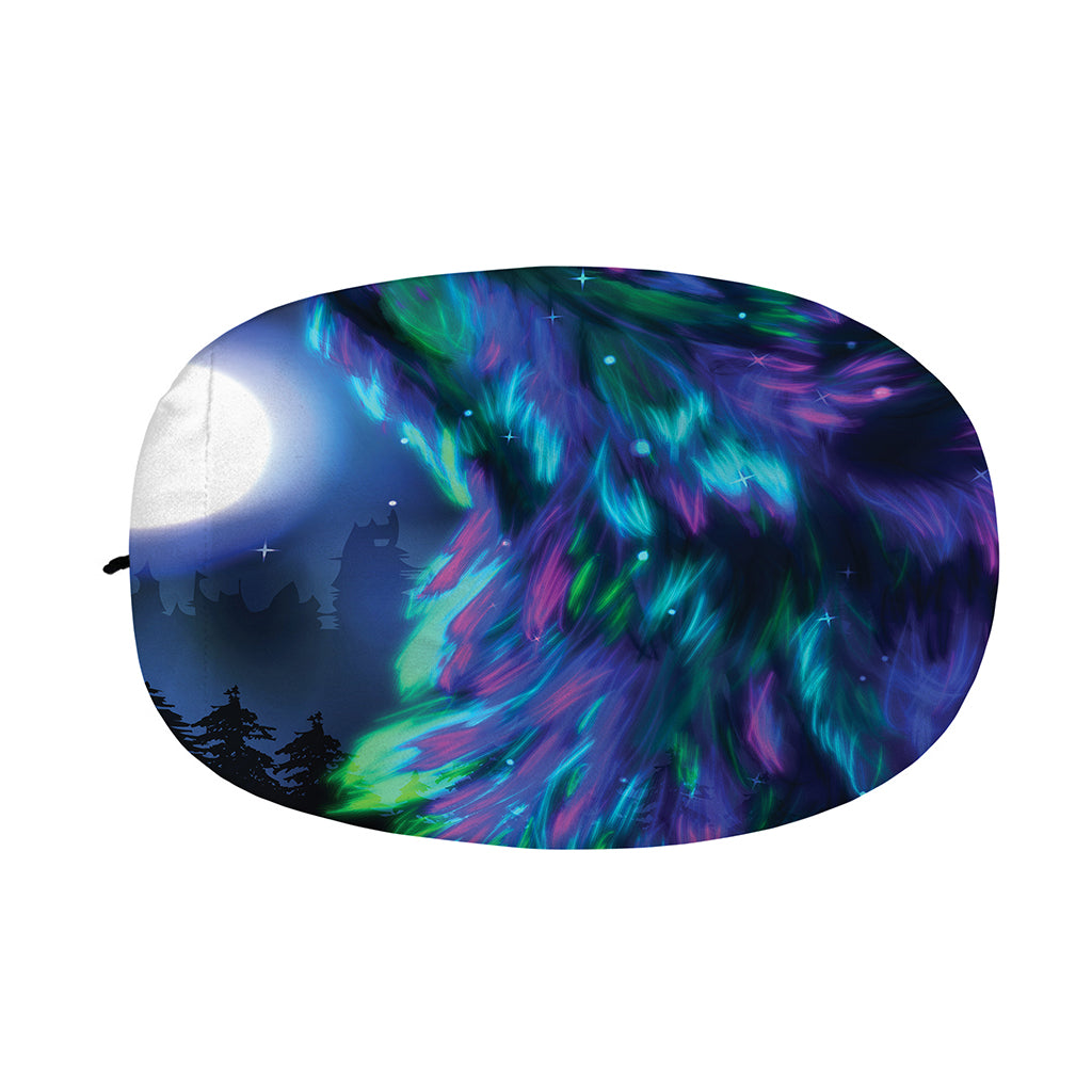 Aurora Howling Wolf Spirit Print Car Side Mirror Covers