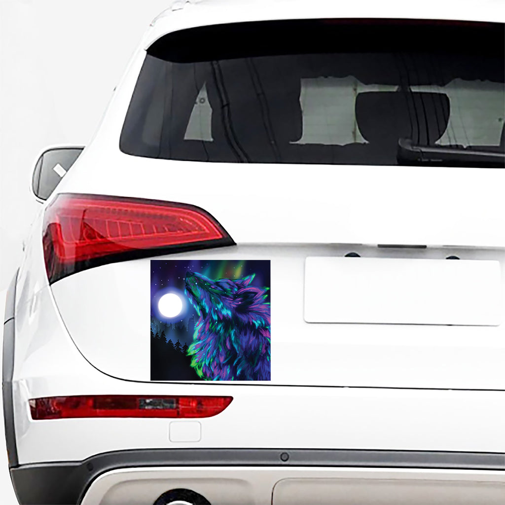 Aurora Howling Wolf Spirit Print Car Sticker