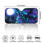 Aurora Howling Wolf Spirit Print Car Windshield Sun Shade