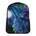 Aurora Howling Wolf Spirit Print Casual Backpack