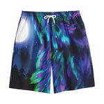 Aurora Howling Wolf Spirit Print Cotton Shorts