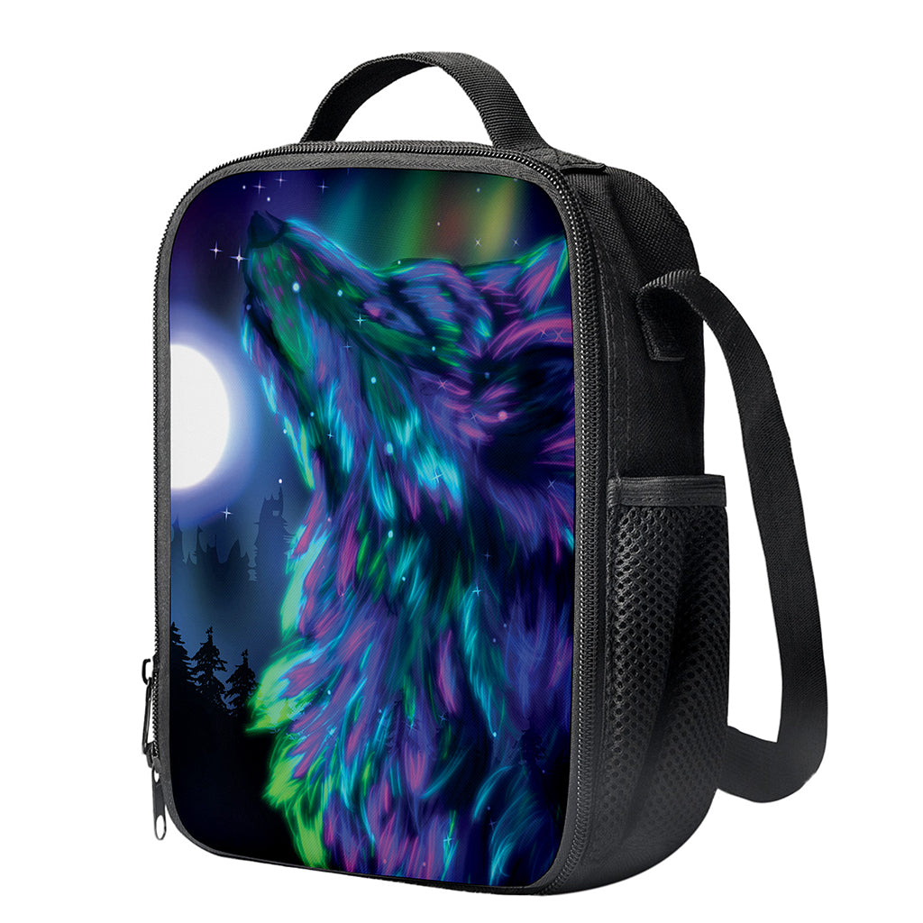 Aurora Howling Wolf Spirit Print Crossbody Lunch Bag