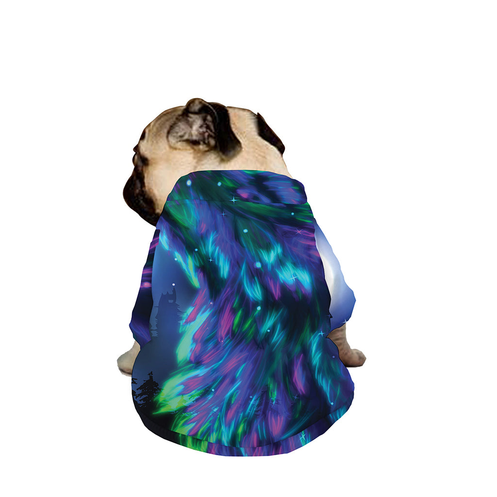 Aurora Howling Wolf Spirit Print Dog Zip Up Jacket