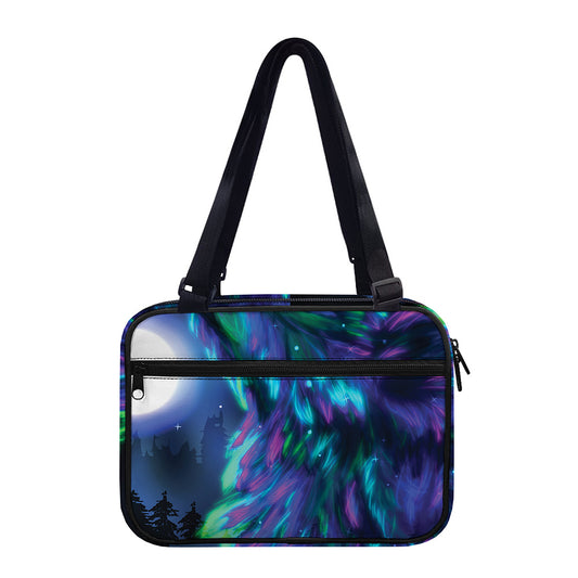 Aurora Howling Wolf Spirit Print Double Strap Bible Bag