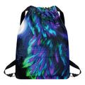 Aurora Howling Wolf Spirit Print Drawstring Backpack