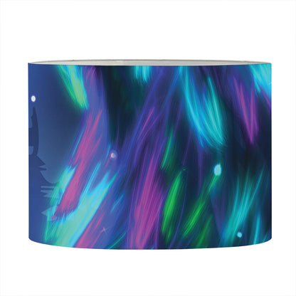 Aurora Howling Wolf Spirit Print Drum Lamp Shade
