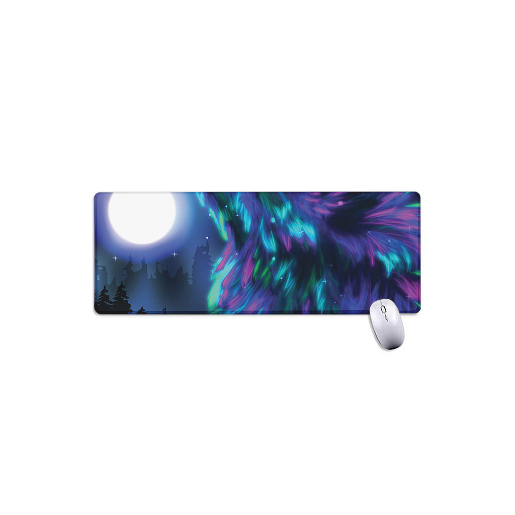 Aurora Howling Wolf Spirit Print Extended Mouse Pad