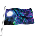Aurora Howling Wolf Spirit Print Flag