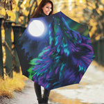 Aurora Howling Wolf Spirit Print Foldable Umbrella