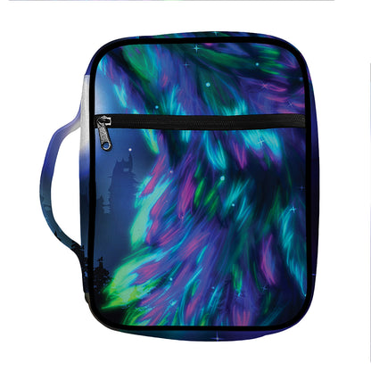 Aurora Howling Wolf Spirit Print Front Pocket Bible Bag