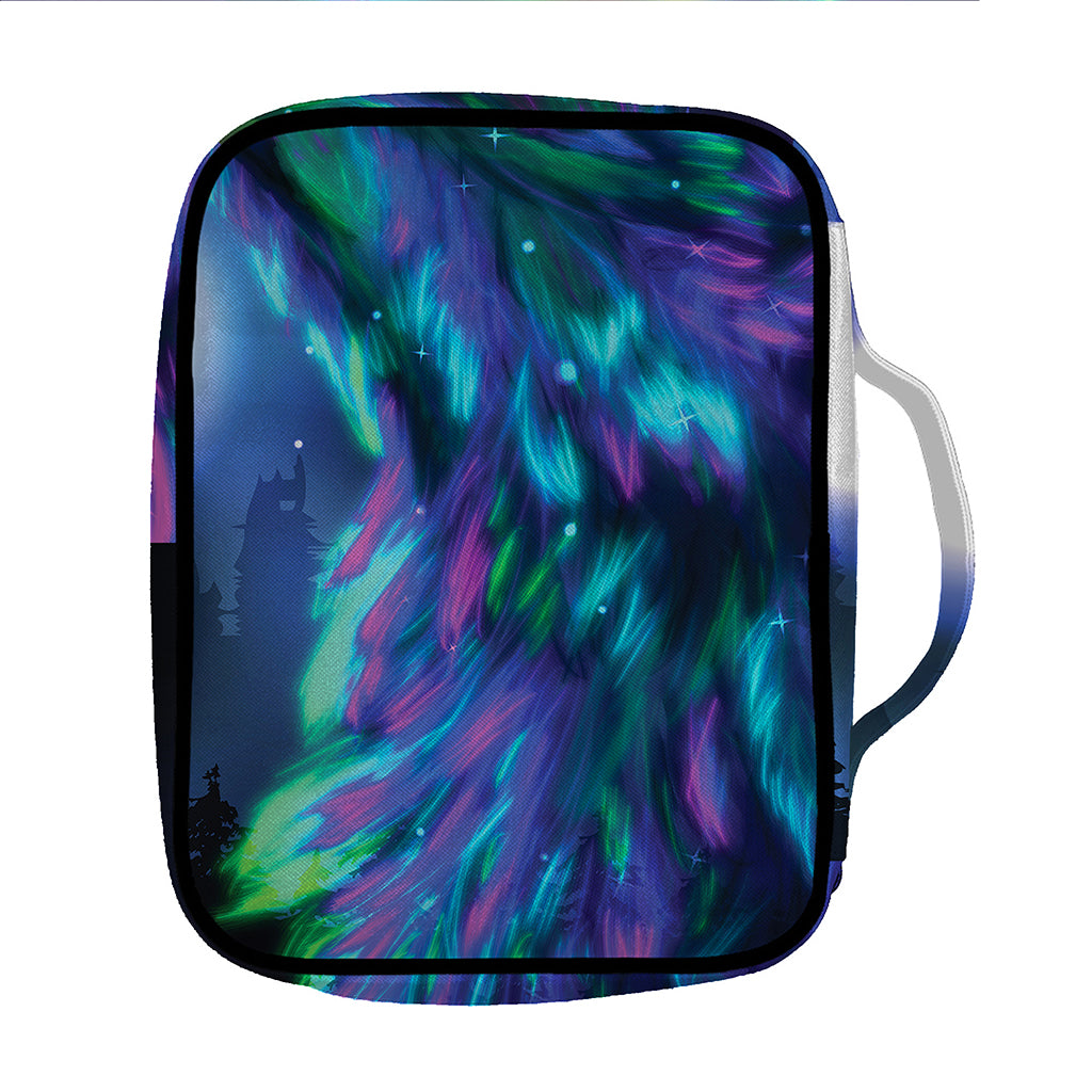 Aurora Howling Wolf Spirit Print Front Pocket Bible Bag