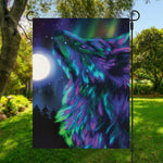 Aurora Howling Wolf Spirit Print Garden Flag