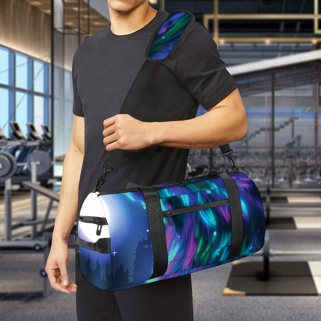 Aurora Howling Wolf Spirit Print Gym Bag