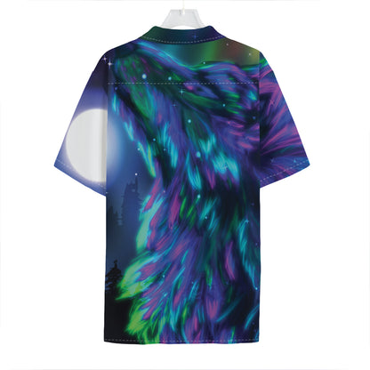 Aurora Howling Wolf Spirit Print Hawaiian Shirt