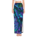 Aurora Howling Wolf Spirit Print High Slit Maxi Skirt