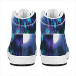 Aurora Howling Wolf Spirit Print High Top Leather Sneakers