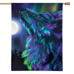 Aurora Howling Wolf Spirit Print House Flag