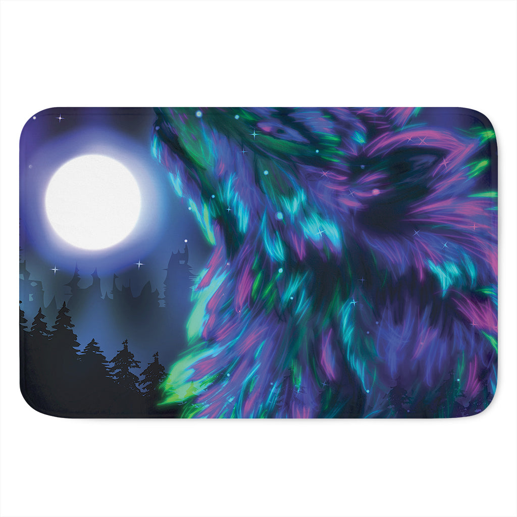 Aurora Howling Wolf Spirit Print Indoor Door Mat