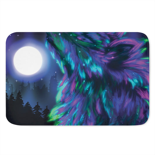 Aurora Howling Wolf Spirit Print Indoor Door Mat