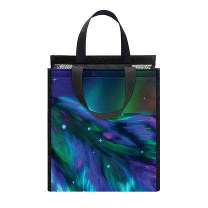 Aurora Howling Wolf Spirit Print Insulated Lunch Tote