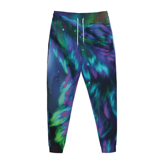 Aurora Howling Wolf Spirit Print Jogger Pants