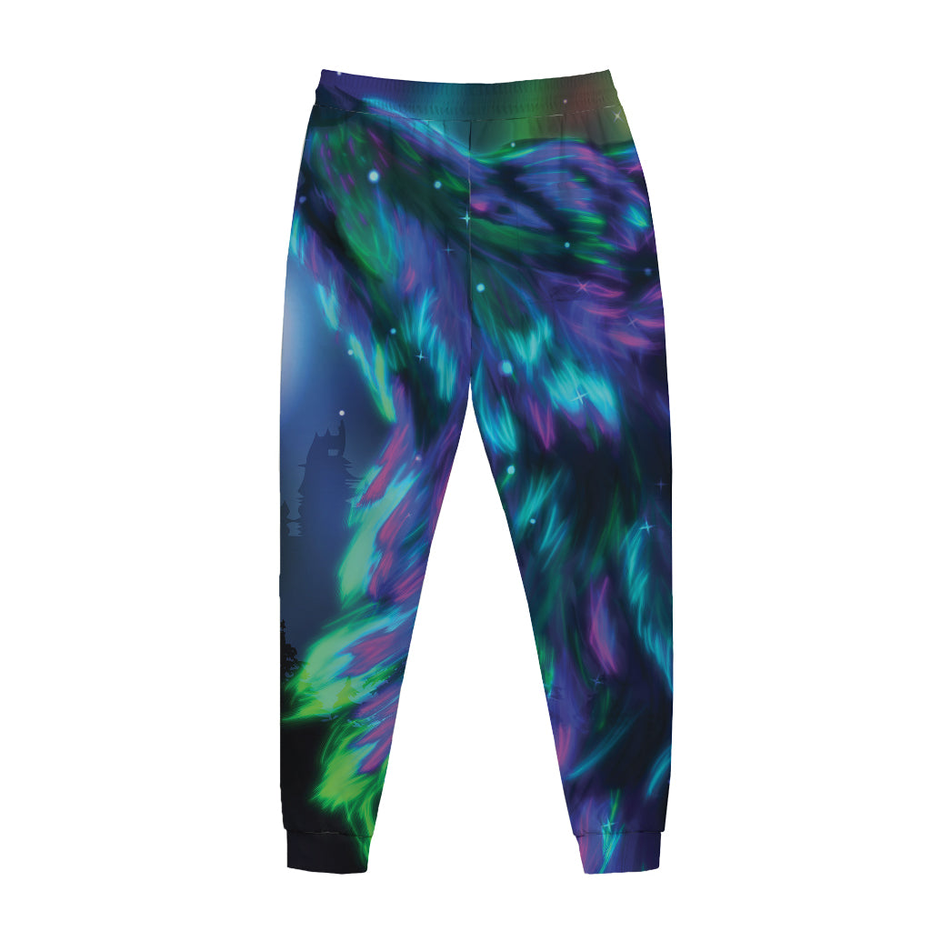 Aurora Howling Wolf Spirit Print Jogger Pants