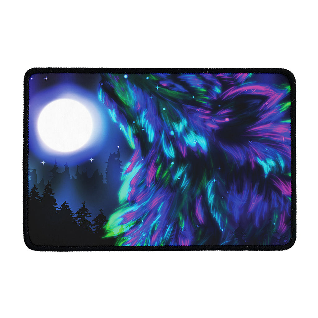 Aurora Howling Wolf Spirit Print Kitchen Mat