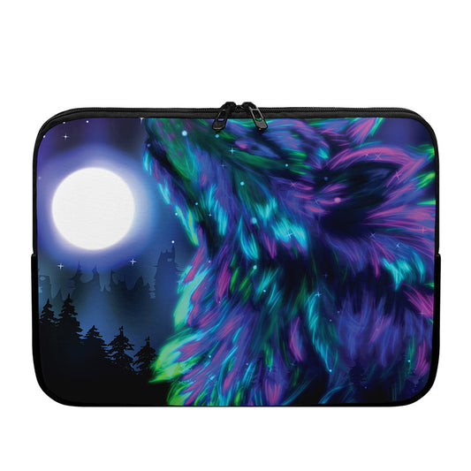 Aurora Howling Wolf Spirit Print Laptop Sleeve
