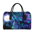 Aurora Howling Wolf Spirit Print Leather Duffel Bag
