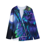 Aurora Howling Wolf Spirit Print Long Sleeve Short Coat
