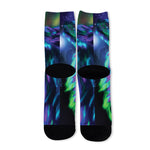 Aurora Howling Wolf Spirit Print Long Socks