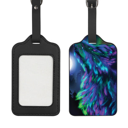Aurora Howling Wolf Spirit Print Luggage Tag