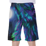 Aurora Howling Wolf Spirit Print Men's Beach Shorts