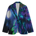 Aurora Howling Wolf Spirit Print Men's Blazer