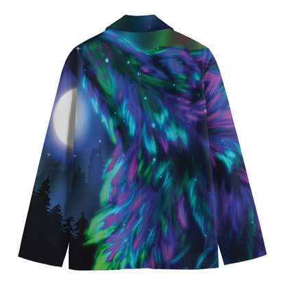 Aurora Howling Wolf Spirit Print Men's Blazer