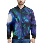 Aurora Howling Wolf Spirit Print Men's Bomber Jacket