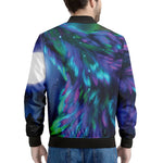 Aurora Howling Wolf Spirit Print Men's Bomber Jacket