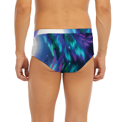 Aurora Howling Wolf Spirit Print Men's Briefs