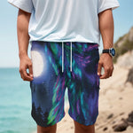 Aurora Howling Wolf Spirit Print Men's Cargo Shorts